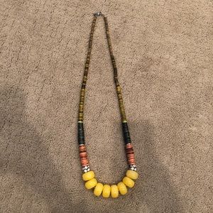 LOFT Statement Necklace - Yellow/Green/Orange